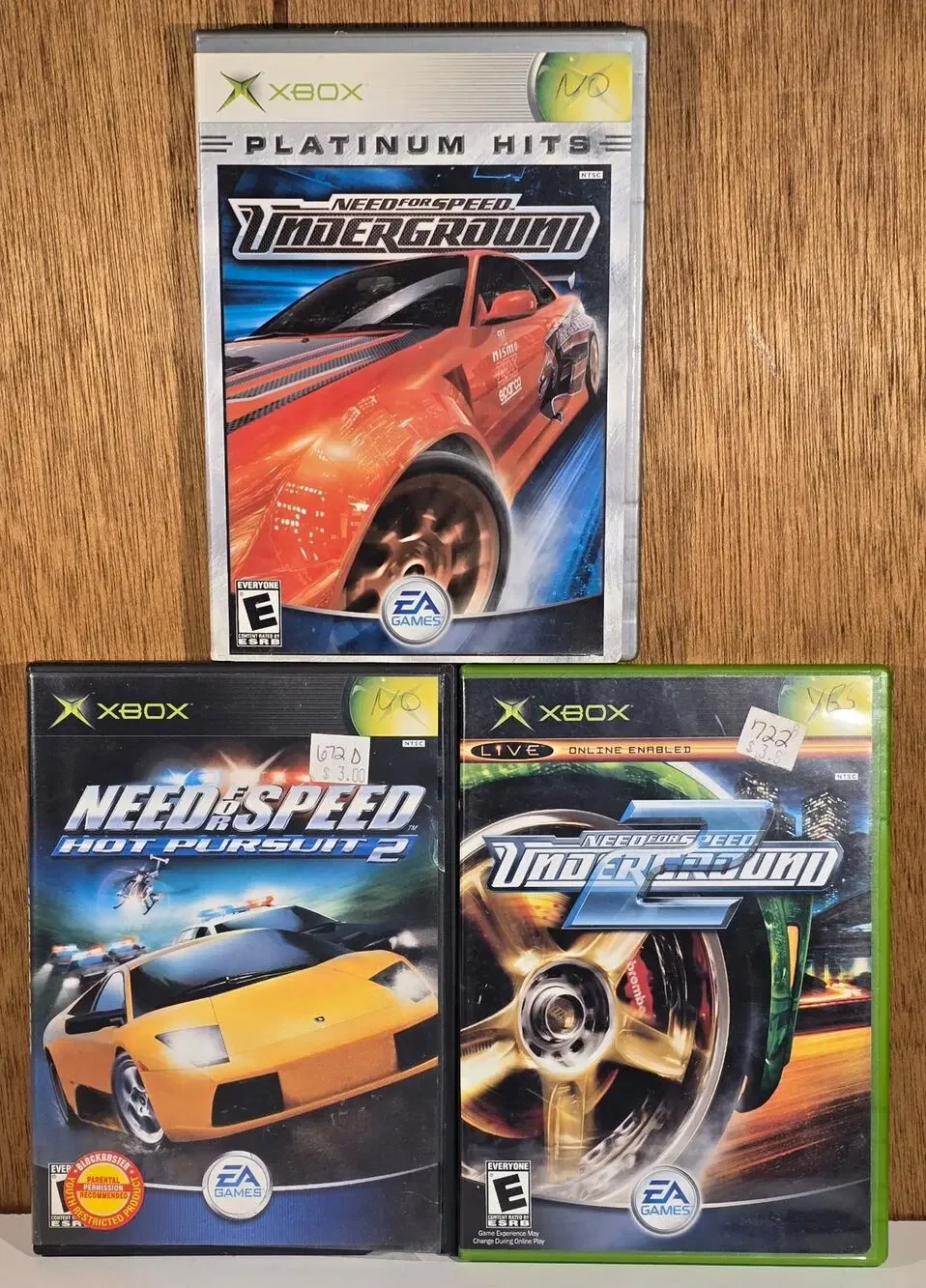 Xbox Need for Speed Game Lot (3) Underground Underground 2 Hot Pursuit 2